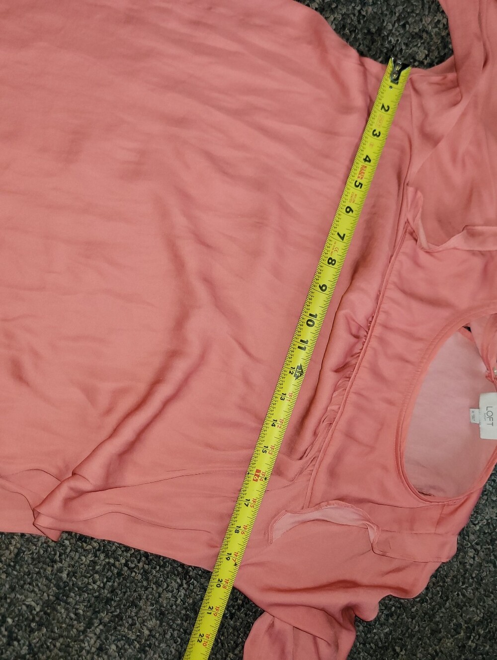 🔥5/$20 LOFT Coral Ruffle Yoke Long Sleeve Blouse - Picture 10 of 11